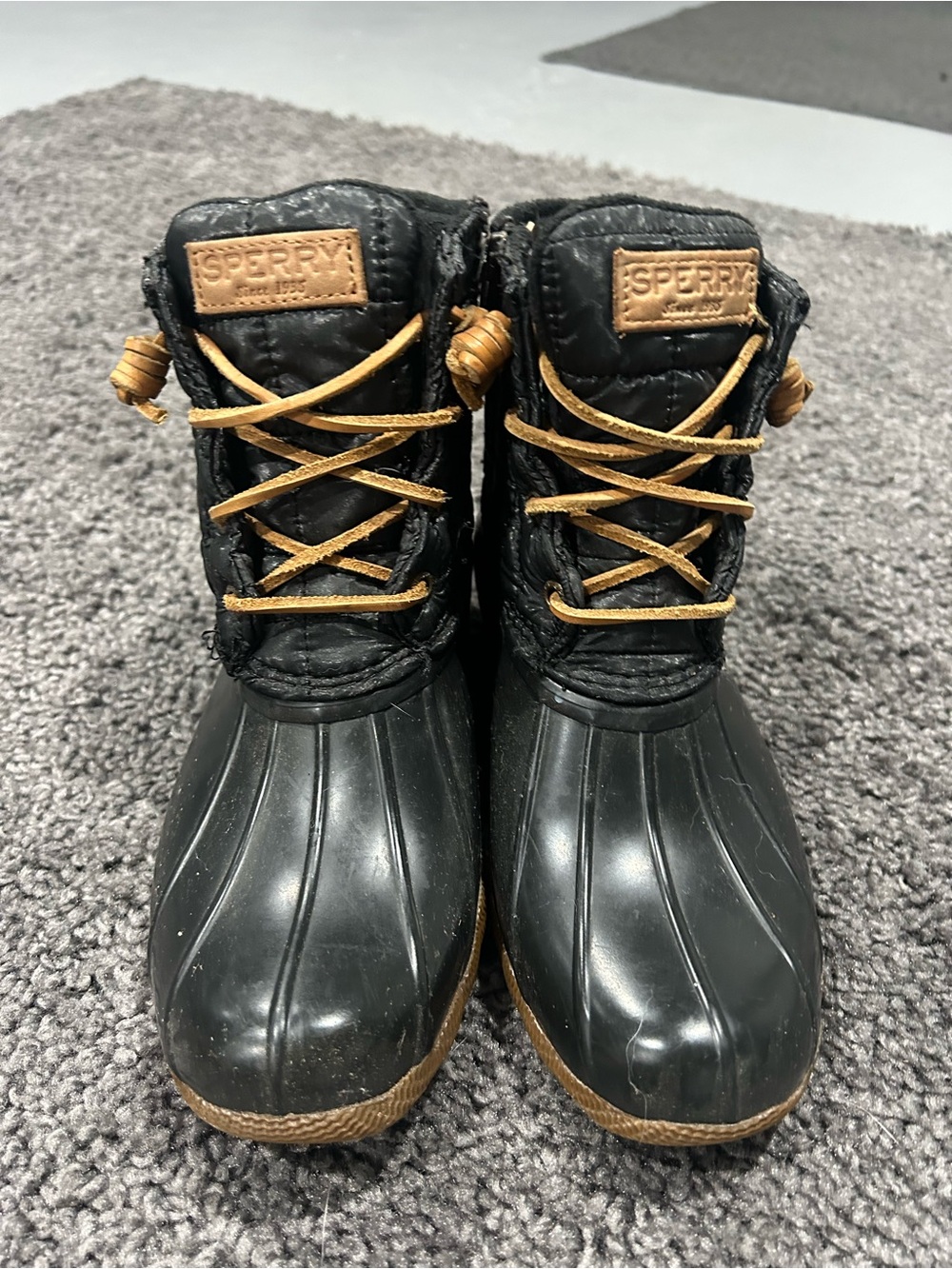 Sperry Women's Black Waterproof Duck Boots